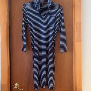 Ralph Lauren LRL Women’s Blue n White Striped Long Sleeve Dress XL